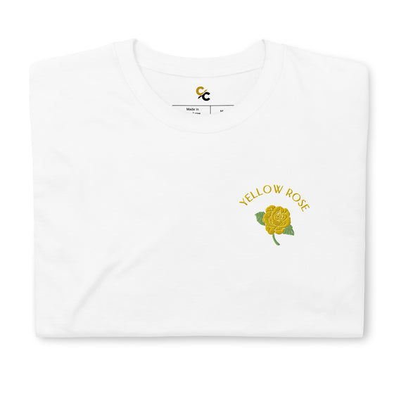 Yellow Rose Embroidered Tee